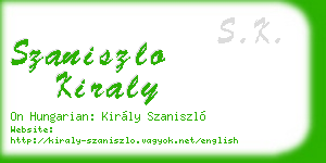 szaniszlo kiraly business card